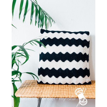Black and White pillow with zigzag pattern