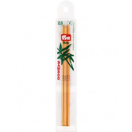 Bambus Strikkepinder 2mm 15 cm