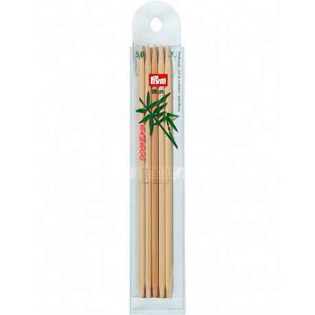 Bambus Strikkepinder 5mm 20cm