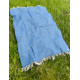 blåt vævet tæppe