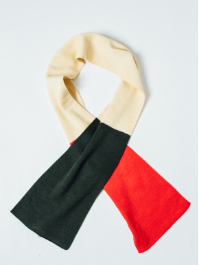 Yellow, green, red scarf